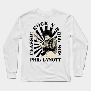 Phil Lynott Classic Style 80s Long Sleeve T-Shirt